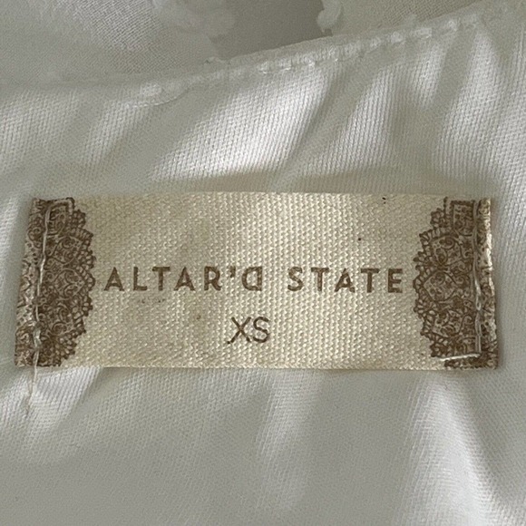 ALTAR’D State Size XS Tiered Dress Rosie Flutter Sleeve Ivory Swiss Dot NEW - Picture 6 of 12